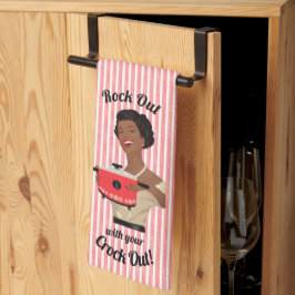 Paño De Cocina Ama de casa retro roca con tu olla lenta