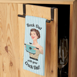 Paño De Cocina Ama de casa retro rockea con tu olla
