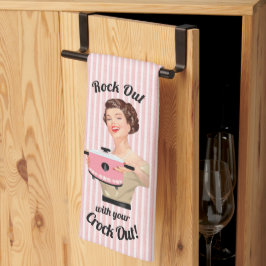 Paño De Cocina Ama de casa retro rockea con tu olla