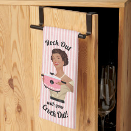 Paño De Cocina Ama de casa retro rockea con tu olla lenta WOC
