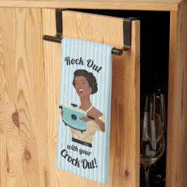 Paño De Cocina Ama de casa retro rockea con tu olla lenta WOC K