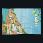 Paño De Cocina Amalfi Italia Retro Viaje Art Vintage<br><div class="desc">Diseño artístico vectorial de Amalfi. Amalfi es una ciudad situada en un espectacular entorno natural,  bajo empinados acantilados,  en la costa suroeste de Italia.</div>
