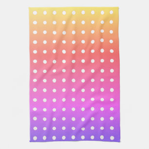 Paño De Cocina Amanecer de puntos de polka blanco