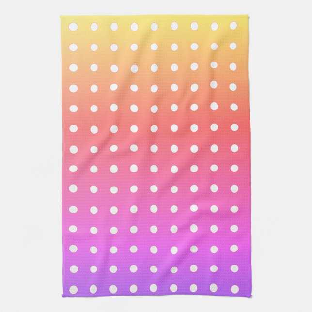 Paño De Cocina Amanecer de puntos de polka blanco (Vertical)