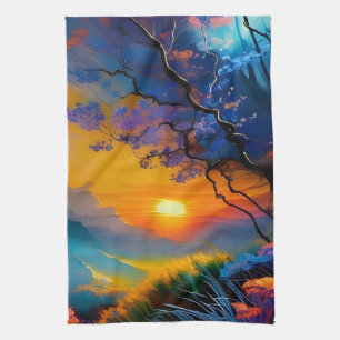 Paño De Cocina Amanecer sobre el estanque