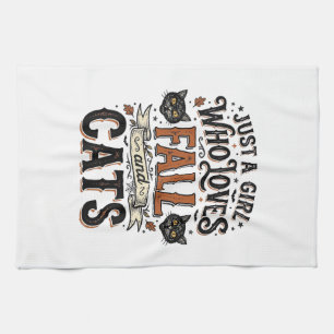 Paño De Cocina Amante de gatos otoñales diseño de camiseta vintag