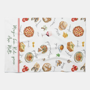 Paño De Cocina Amante de la Comida Italiana Divertida Mangia Bene