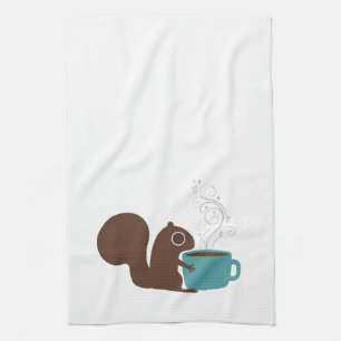 Paño De Cocina Amante del café ardilla Amante divertido de los