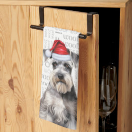 Paño De Cocina Amante Divertido De Perros Fiesta Schnauzer Navida