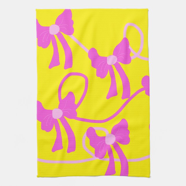 Paño De Cocina Amantes amarillos rosados de arcos dibujados a man (Vertical)