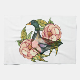 Paño De Cocina Amantes de la naturaleza de Mallard Duck Peony
