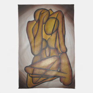 Paño De Cocina Amantes Del Arte Contemporáneo En Ochre Y Brow