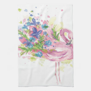 Paño De Cocina Amantes del arte de la impresión del flamenco rosa