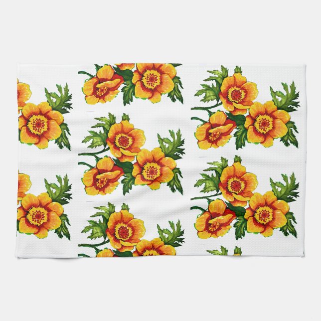 Paño De Cocina Amapolas de fantasía   (Horizontal)