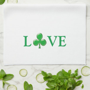 Paño De Cocina Amar el Clover Blanco Verde Shamrock lindo moderno