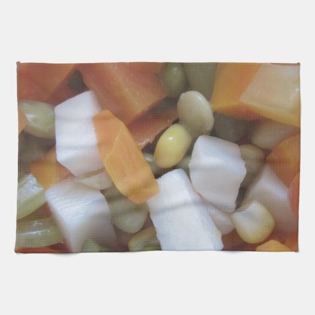 Paño De Cocina Amar las verduras mezcladas (Horizontal)