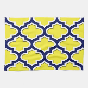 Paño De Cocina Amarillo, Azul Marina, Qué Lg Papel De Quatrefoil