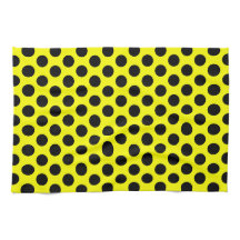 Amarillo Sólido con Estilo de Punto Negro Moderno