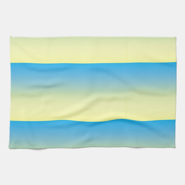 Paño De Cocina Amarillo Y Azul Dos Tonos (Horizontal)