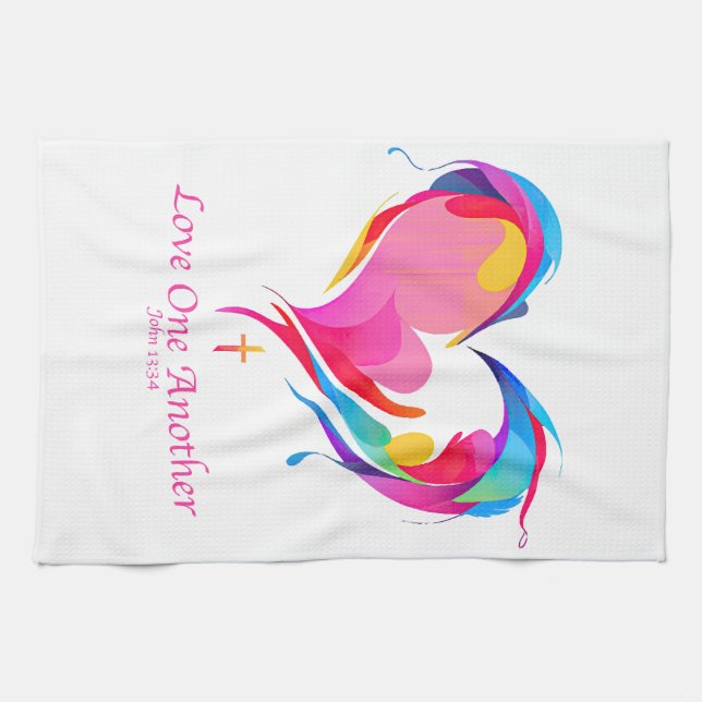 Paño De Cocina Amarse mutuamente en la Biblia contra John 1334 (Horizontal)