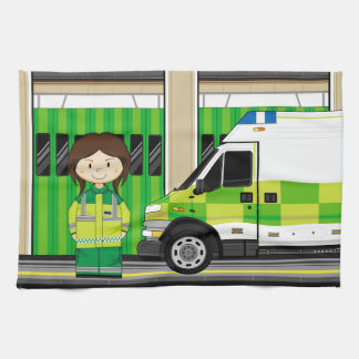 Paño De Cocina Ambulancia del dibujo animado y EMT
