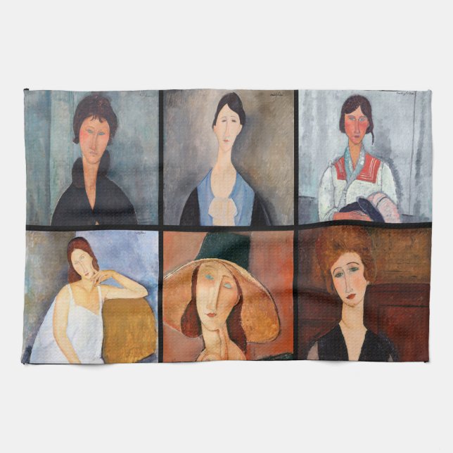 Paño De Cocina Amedeo Modigliani - Collage de obras maestras (Horizontal)