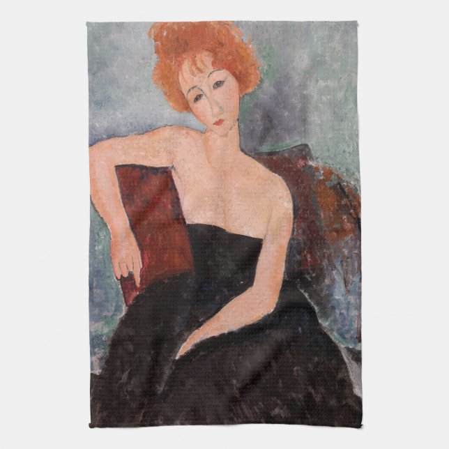 Paño De Cocina Amedeo Modigliani - Vestido nocturno Chica pelirro (Vertical)