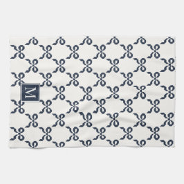 Paño De Cocina Americana Folk Art Navy Bow Quilt Pattern