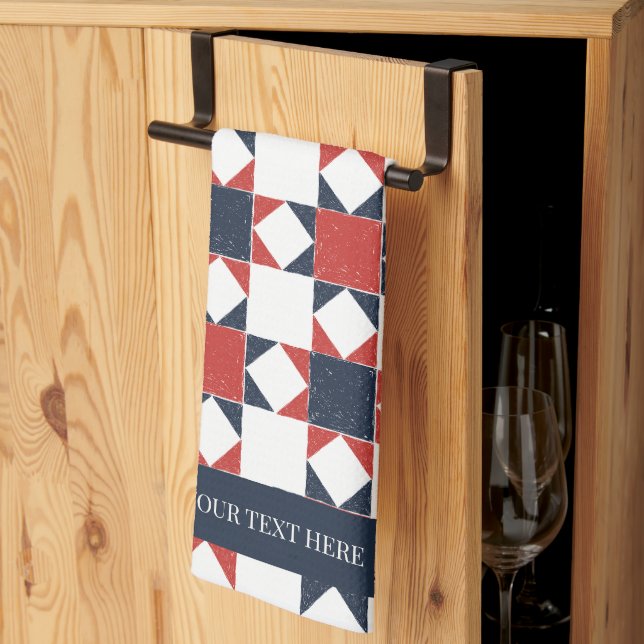 Paño De Cocina Americana Folk Art Star Quilt Pattern (Pliegue de tercios)