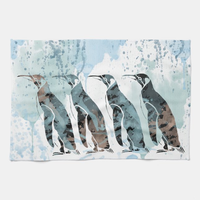 Paño De Cocina Amigos de los pingüinos para siempre (Horizontal)