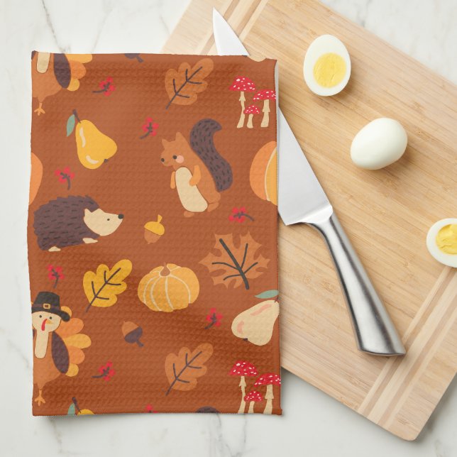 Paño De Cocina Amigos de Otoño (Doblado Cuarto)