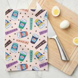 Paño De Cocina AMIGOS™ Patrón de café vibrante de Perk central