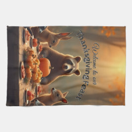 Paño De Cocina Amigos y familia del Fiesta del Día de Acción de G