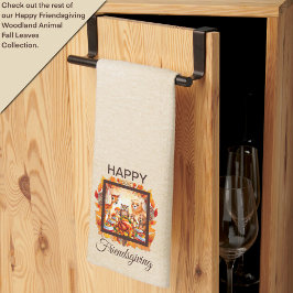 Paño De Cocina Amistosos animales de Woodland hojas de otoño