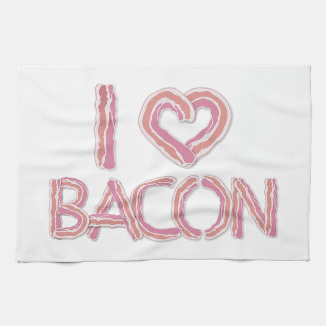 Paño De Cocina Amo a Bacon (Horizontal)