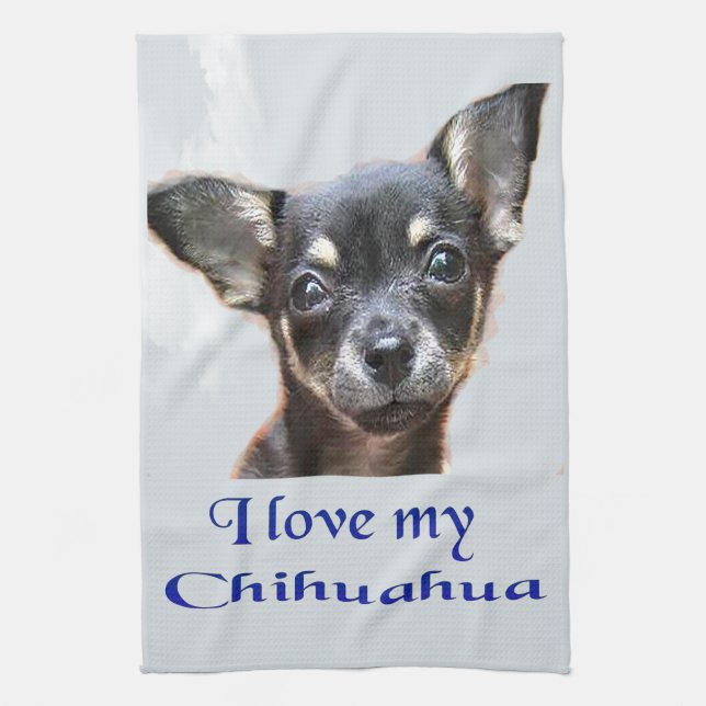 Paño De Cocina Amo a mi chihuahua (Vertical)