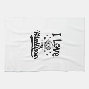 Paño De Cocina Amo a mi Maltipoo grabado vintage diseño de perro_