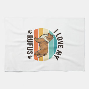 Paño De Cocina Amo a mi Rufus Diseño de perro vintage_1