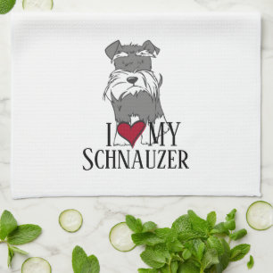 Paño De Cocina Amo a mi Schnauzer
