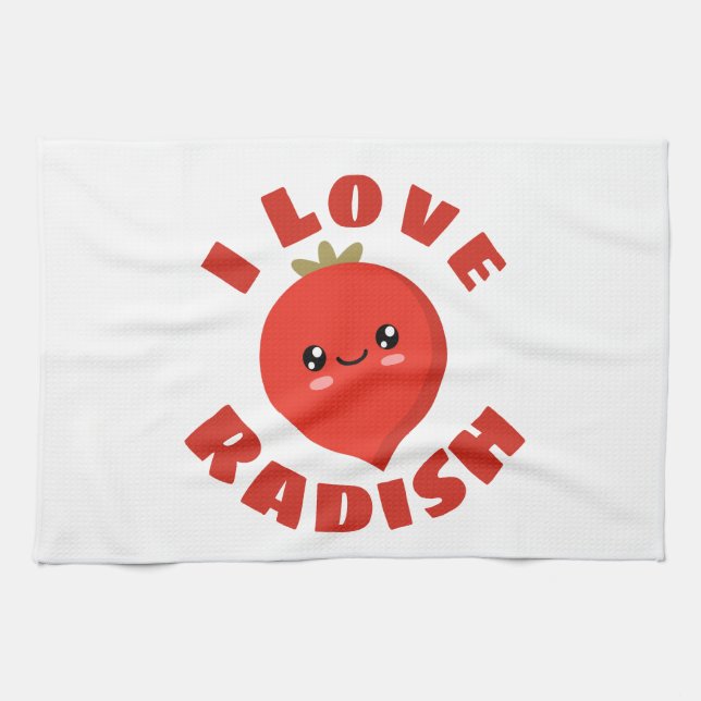 Paño De Cocina Amo a Radish (Horizontal)