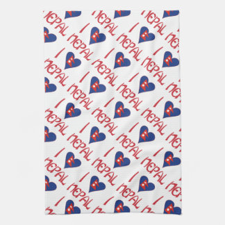 Paño De Cocina Amo (Bandera de corazón nepali) Nepal Tiled