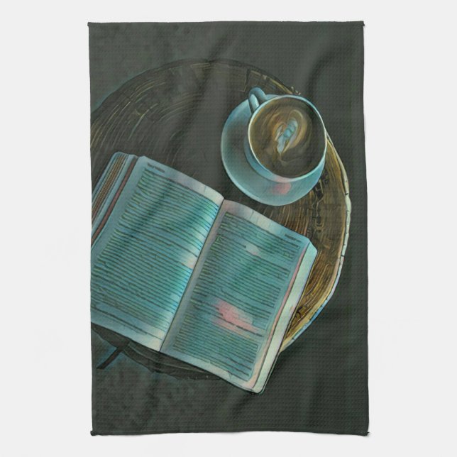 Paño De Cocina Amo el café y los libros (Vertical)