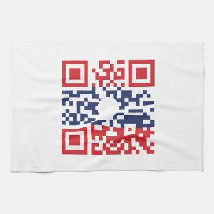 Paño De Cocina Amo el código QR de la bandera de Laos (Khoy Huk L