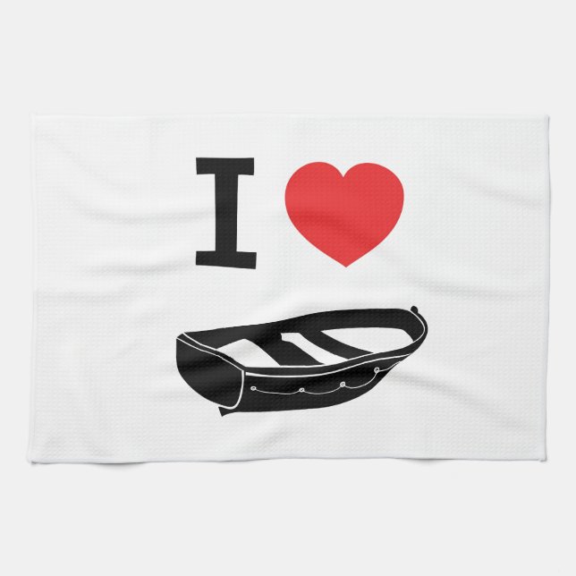 Paño De Cocina Amo el corazón mi rowing/barco de fila (Horizontal)