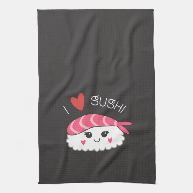 Paño De Cocina Amo el sushi japonés (Vertical)