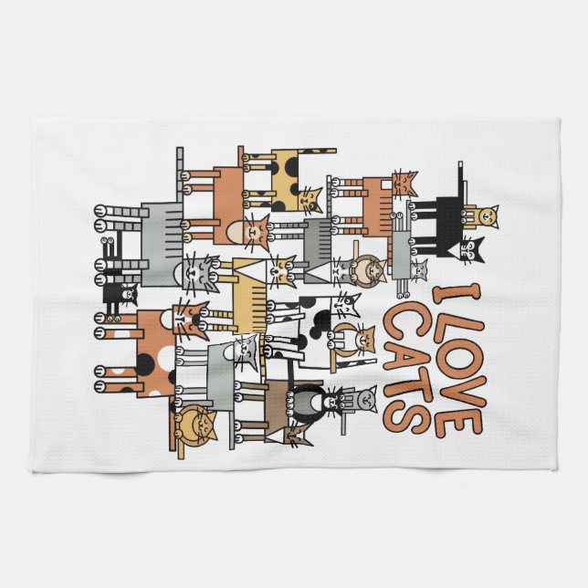 PAÑO DE COCINA AMO GATOS (Horizontal)