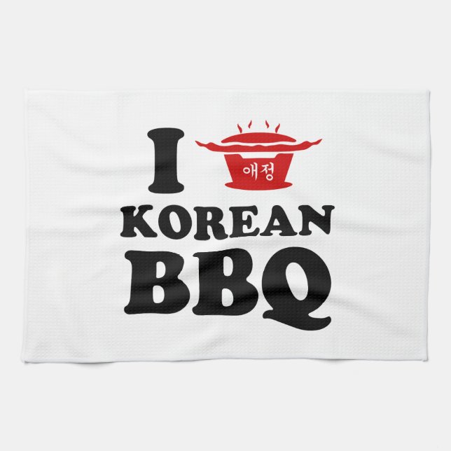 Paño De Cocina Amo la barbacoa coreana (고 기 이) (Horizontal)