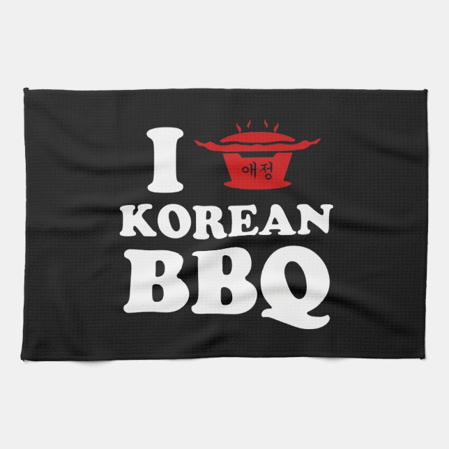 Paño De Cocina Amo la barbacoa coreana (고 기 이) (Horizontal)