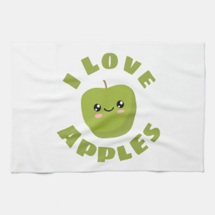Paño De Cocina Amo las manzanas
