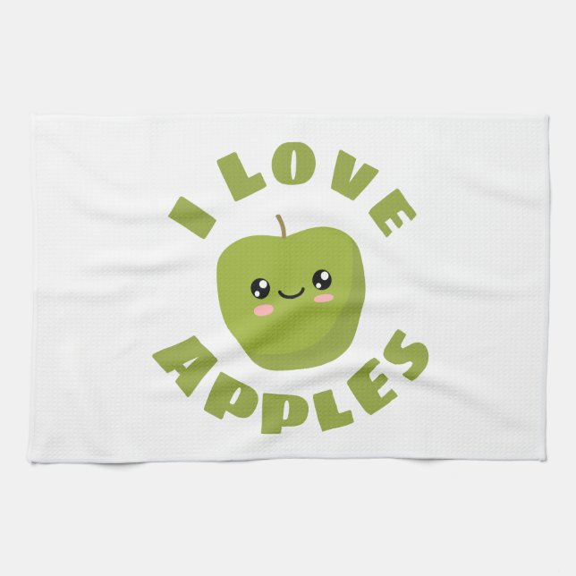 Paño De Cocina Amo las manzanas (Horizontal)